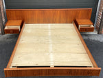REFINISHED MCM Teak dresser, highboy & Queen platform bed w floating nightstands 11