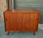 REFINISHED Mid Century Modern Teak Record Media Console 32
