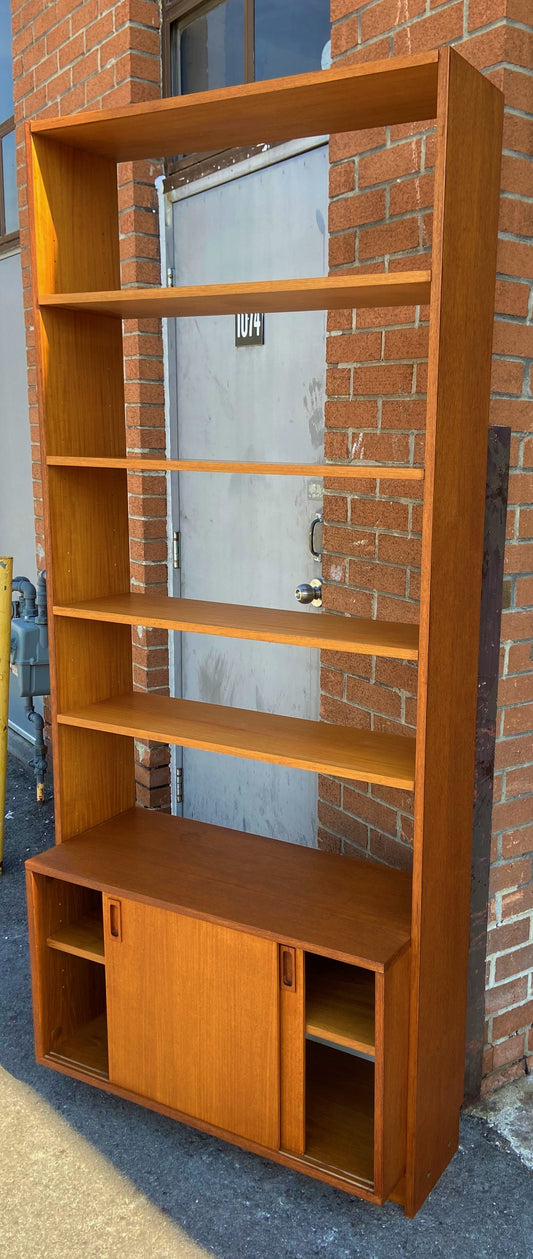 REFINISHED Mid Century Modern Teak Shelving Unit, made in Finland
