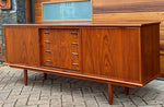 REFINISHED Mid Century Modern Teak Sideboard Credenza Narrow 6 ft 2