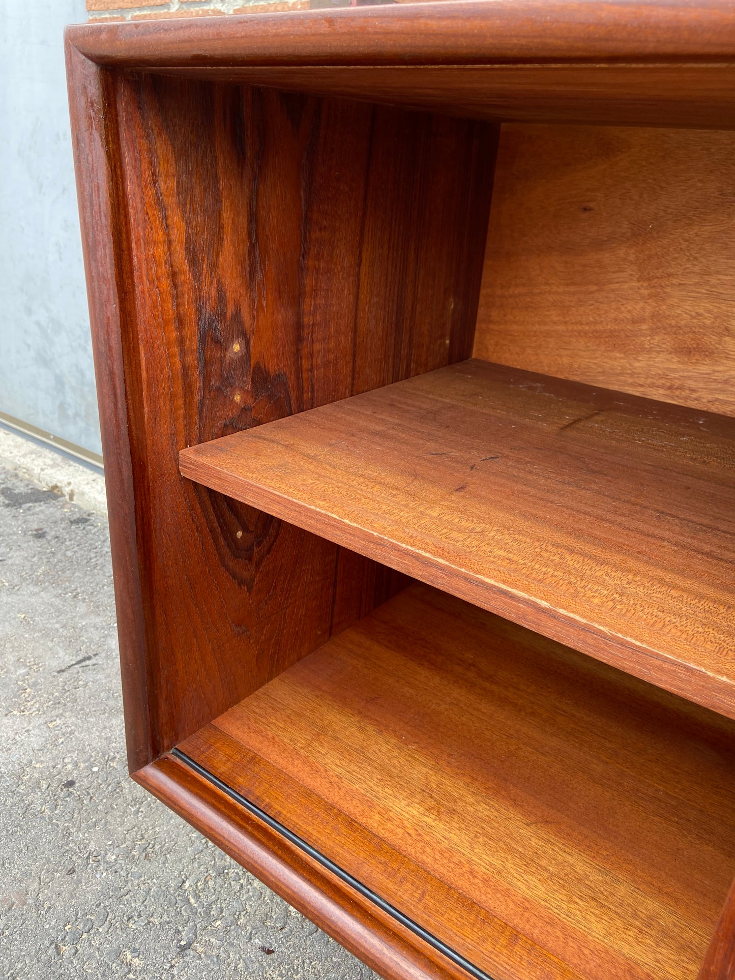 REFINISHED Danish Mid Century Modern Teak Sideboard 8 ft, Perfect