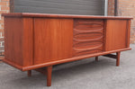 REFINISHED Danish MCM Teak Sideboard Credenza TV Console 78