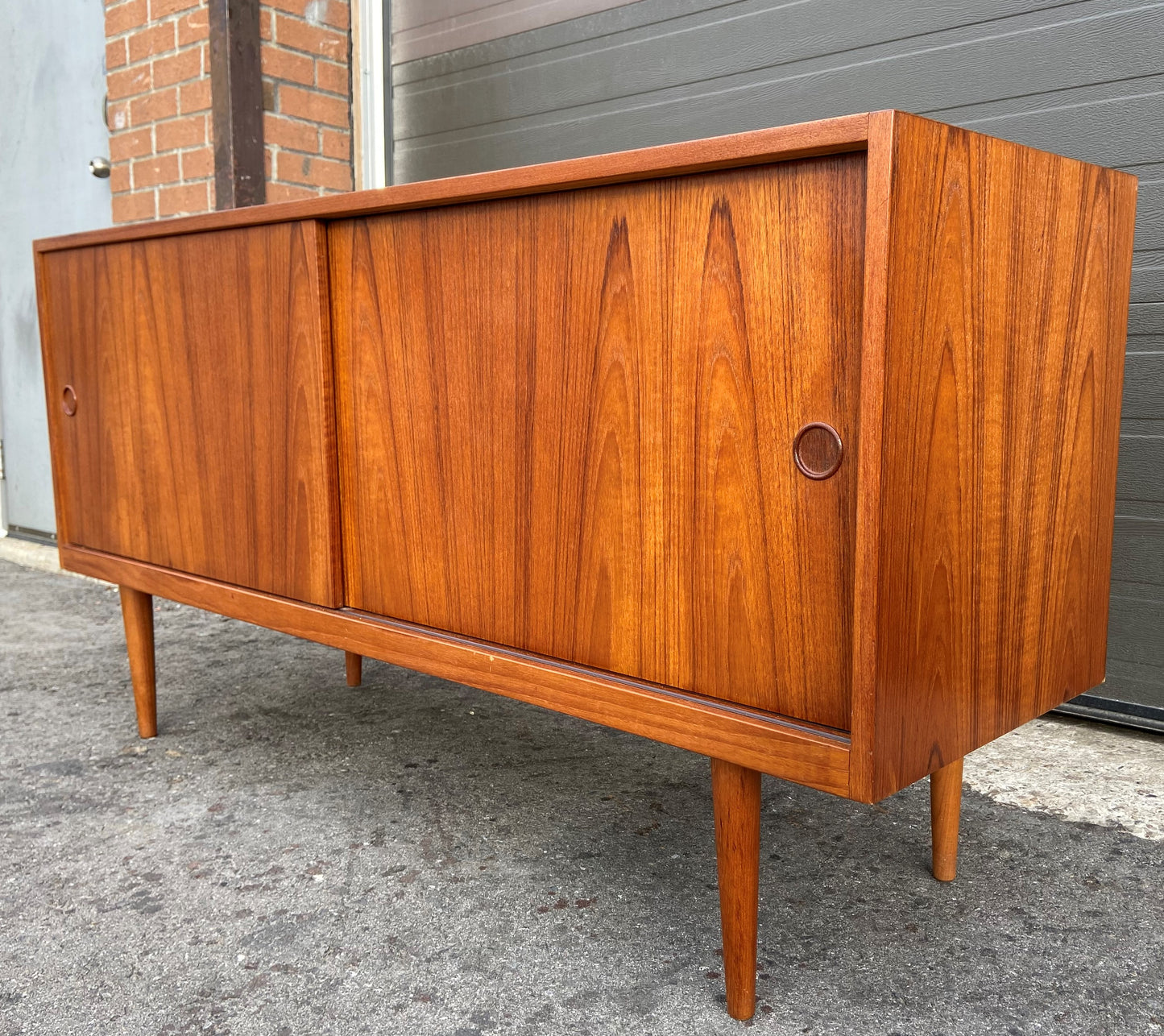 REFINISHED Danish Mid Century Modern Teak Sideboard 57"