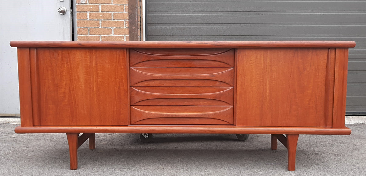 REFINISHED Danish MCM Teak Sideboard Credenza TV Console 78