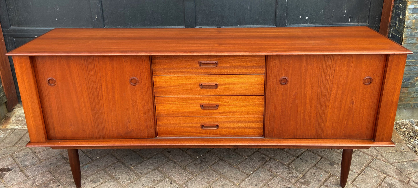 REFINISHED Mid Century Modern Teak Sideboard by Punch Design 6ft