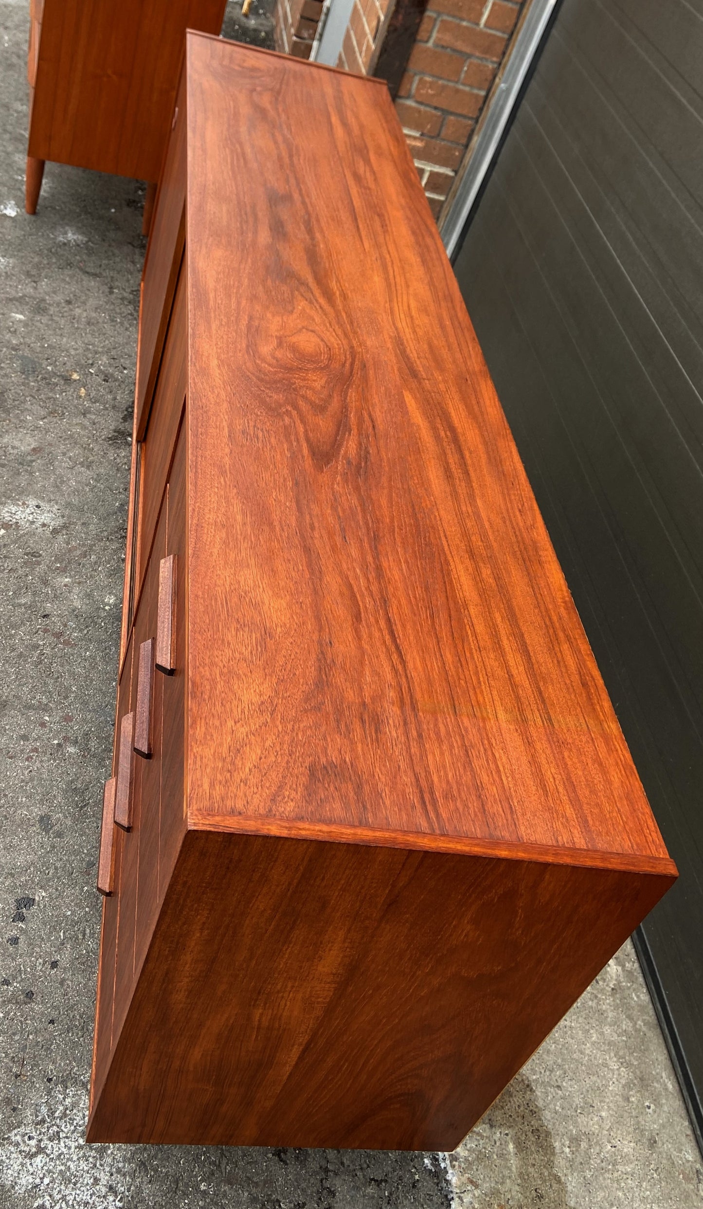 REFINISHED Mid Century Modern Teak Sideboard Narrow 71"