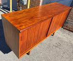 REFINISHED Danish Mid Century Modern Teak High Sideboard 62