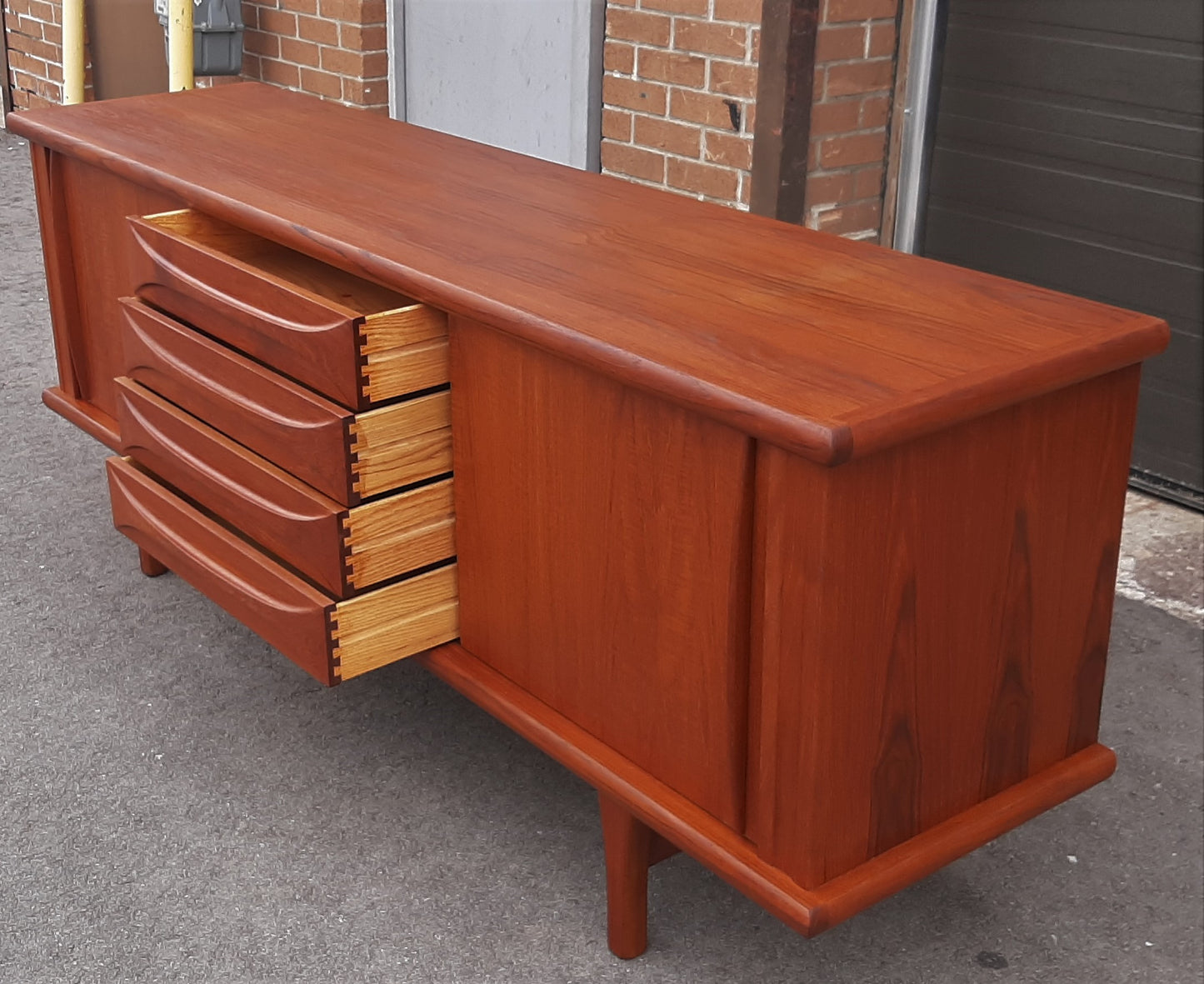 REFINISHED Danish MCM Teak Sideboard Credenza TV Console 78"