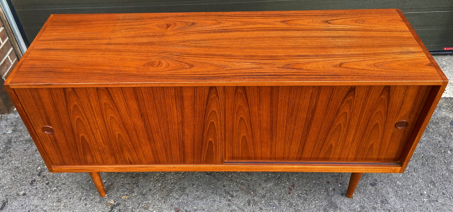 REFINISHED Danish Mid Century Modern Teak Sideboard 57"