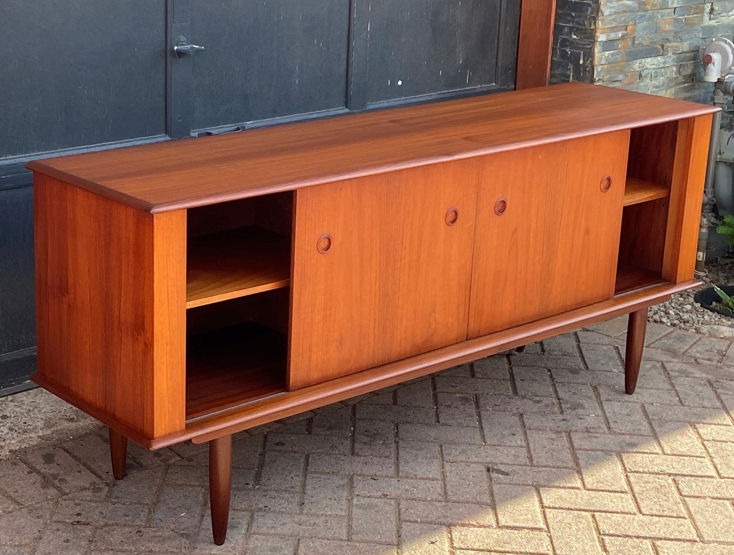 REFINISHED Mid Century Modern Teak Sideboard by Punch Design 6ft