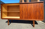 REFINISHED Danish Mid Century Modern Teak High Sideboard 62