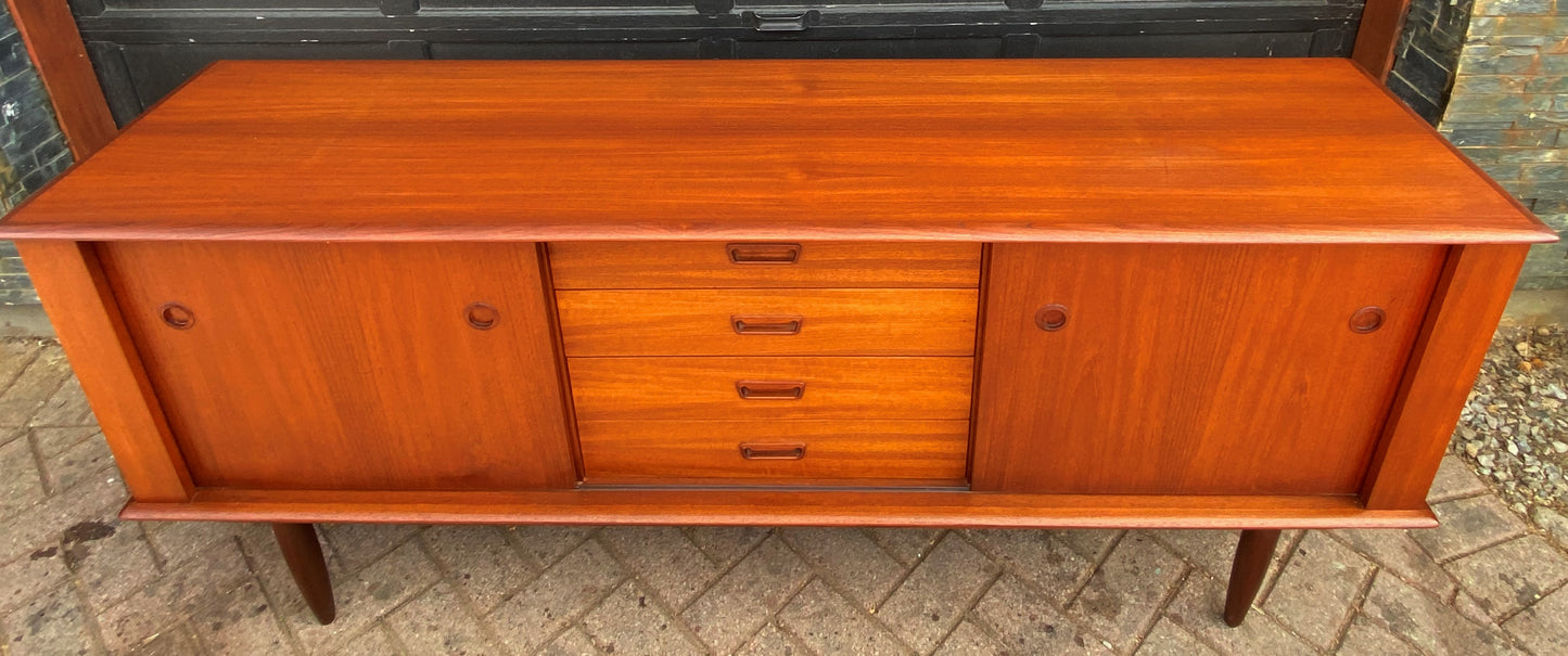 REFINISHED Mid Century Modern Teak Sideboard by Punch Design 6ft