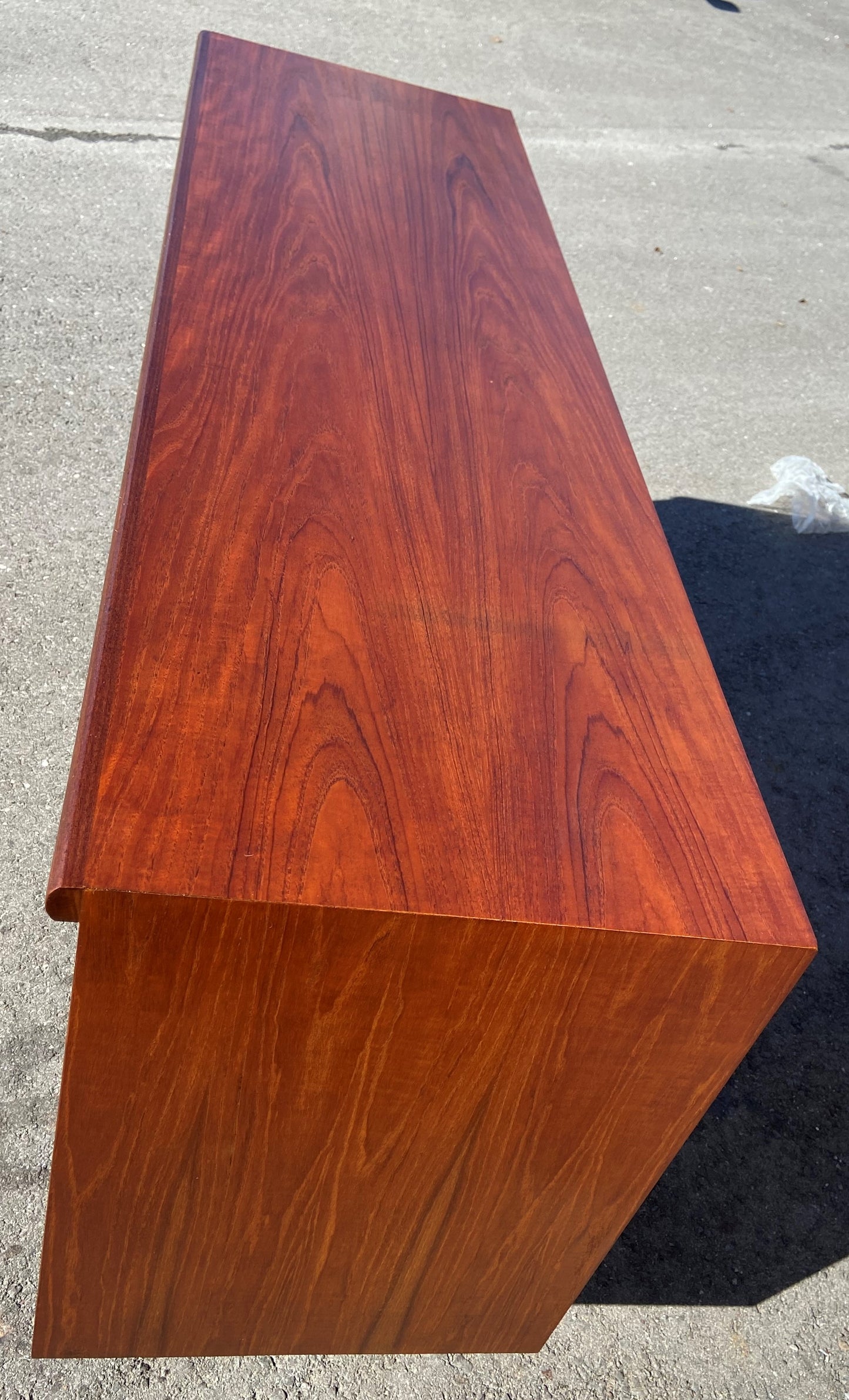 REFINISHED Danish Mid Century Modern Teak High Sideboard 62"