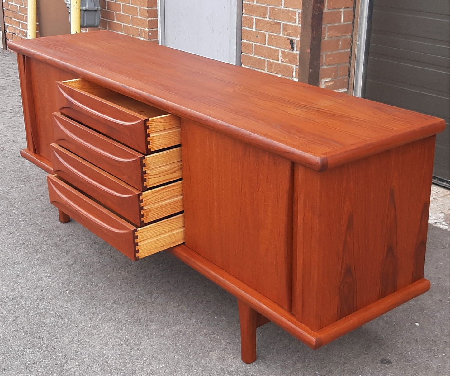 REFINISHED Danish MCM Teak Sideboard Credenza TV Console 78"