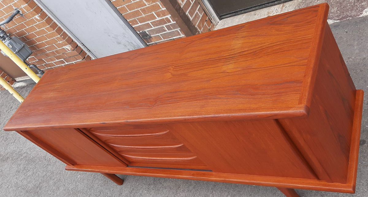 REFINISHED Danish MCM Teak Sideboard Credenza TV Console 78