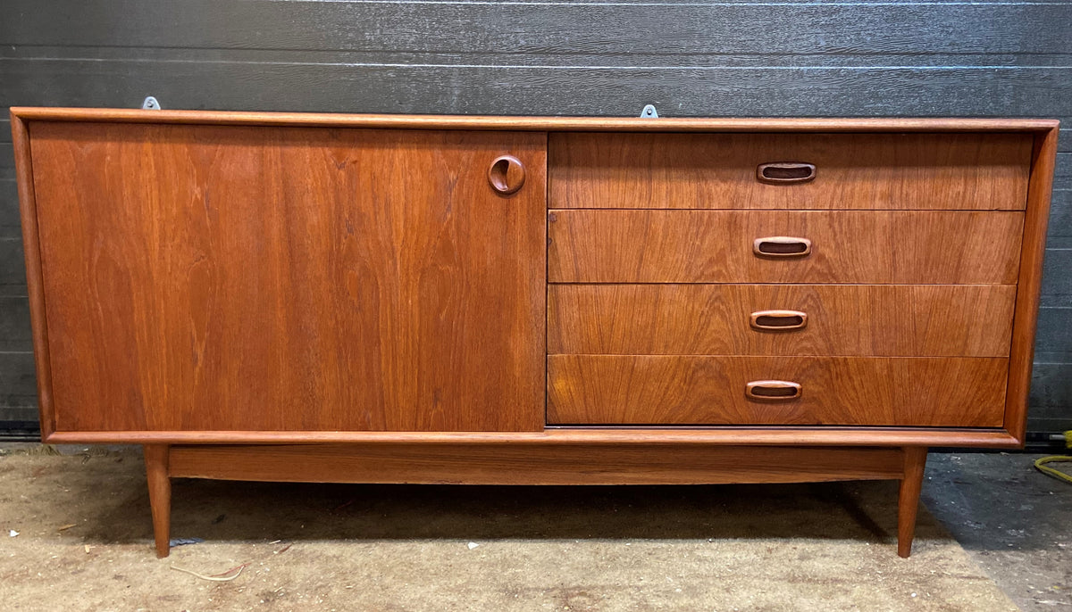 REFINISHED Danish MCM Teak Sideboard Credenza 60