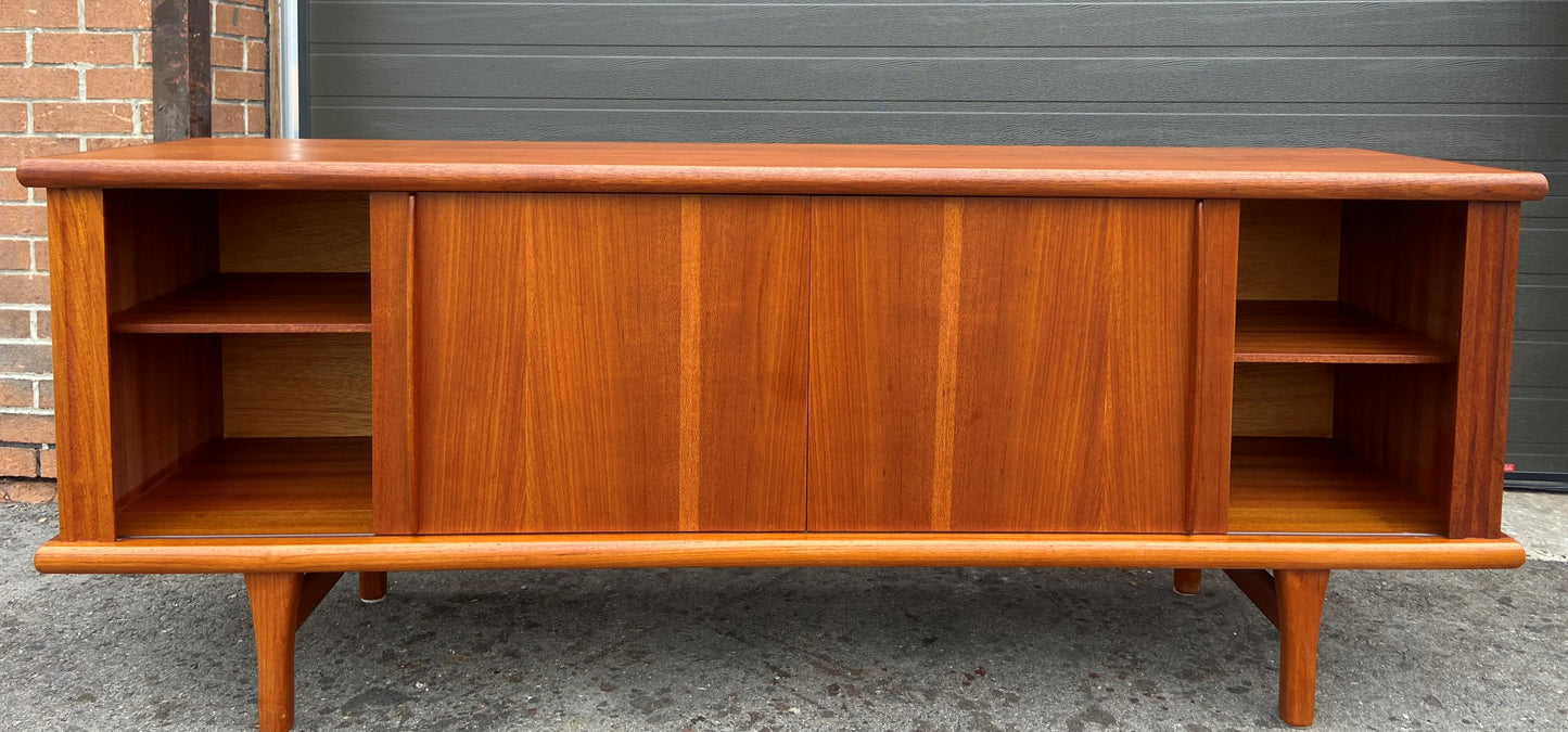 REFINISHED Mid Century Modern Teak Sideboard by Huber 77.75", Perfect