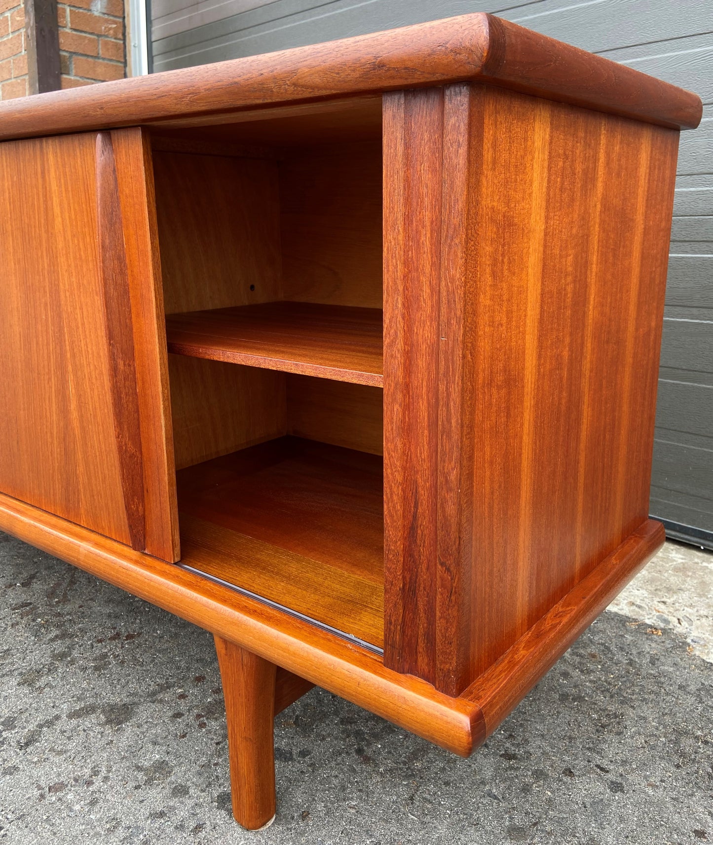 REFINISHED Mid Century Modern Teak Sideboard by Huber 77.75", Perfect