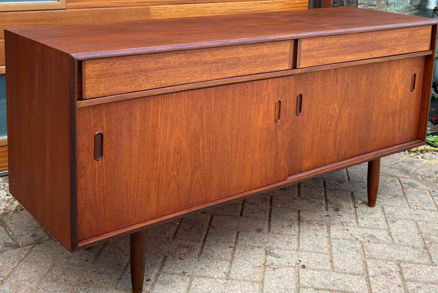 REFINISHED Mid Century Modern Teak Sideboard by Punch Design 60"