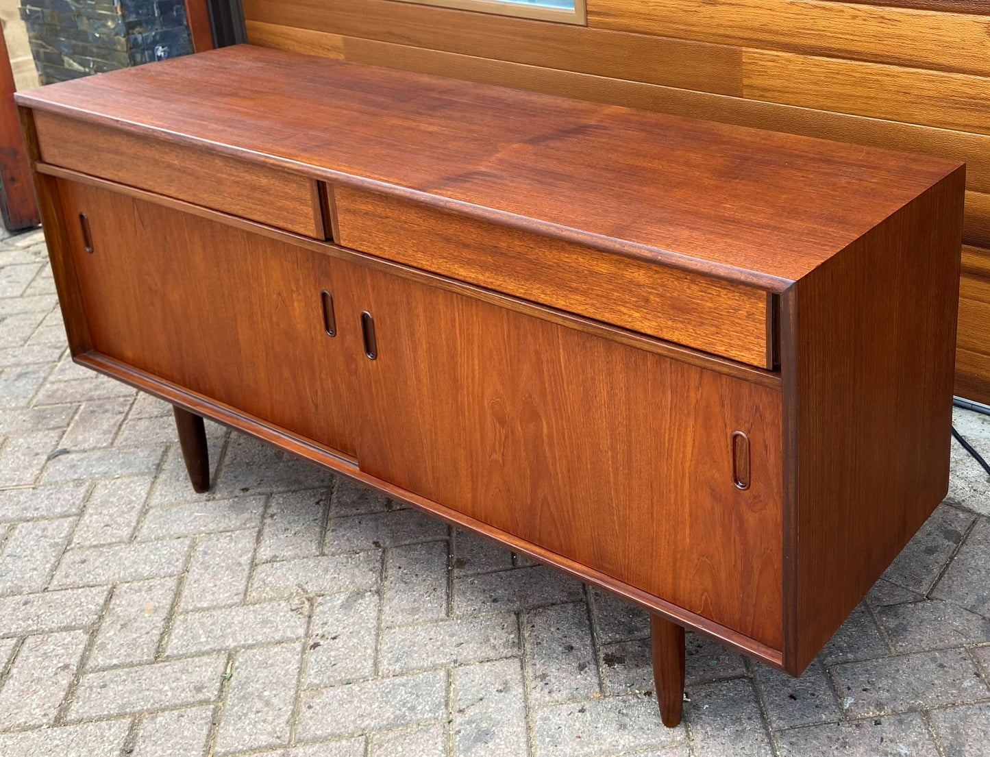 REFINISHED Mid Century Modern Teak Sideboard by Punch Design 60"