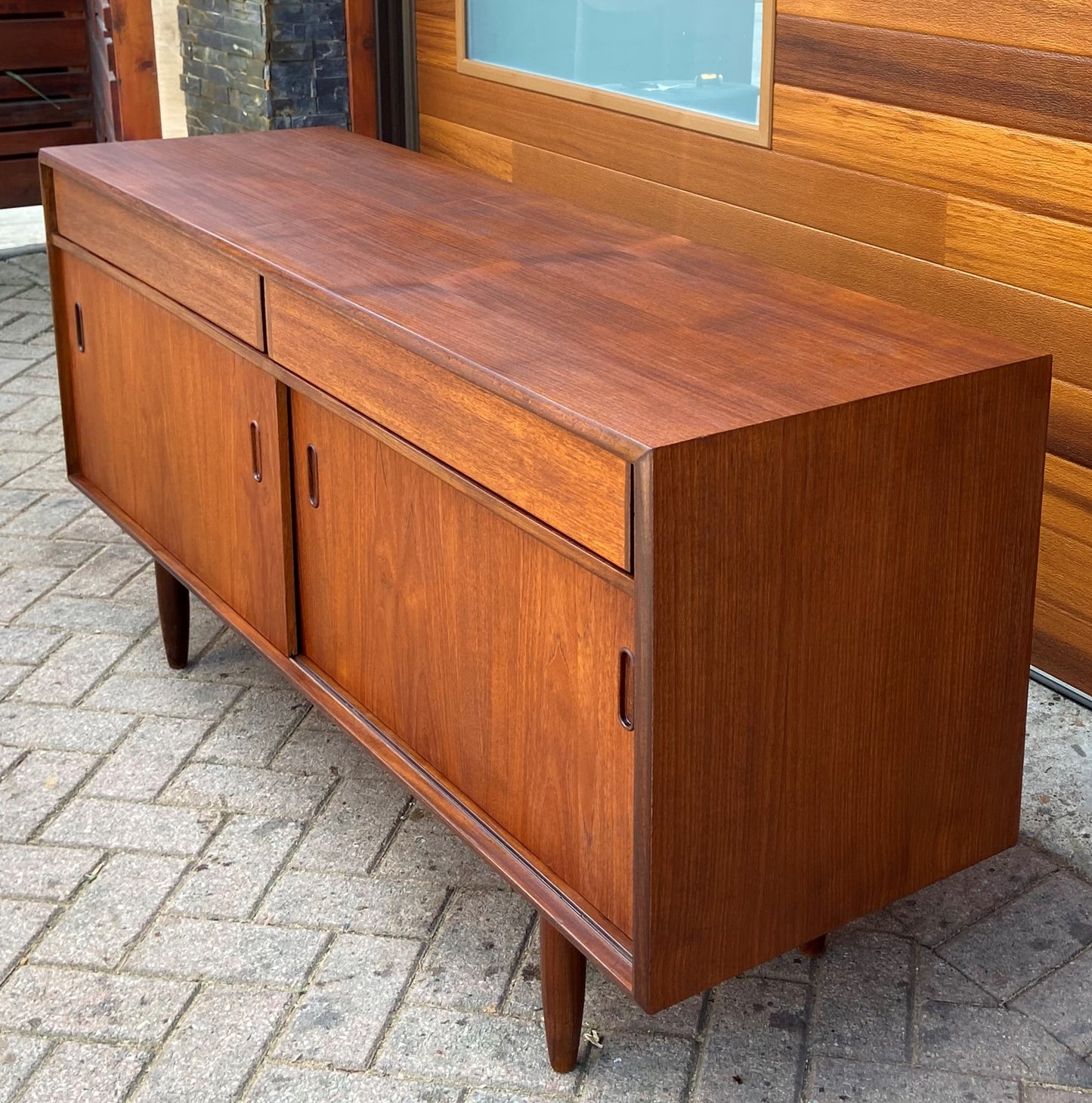 REFINISHED Mid Century Modern Teak Sideboard by Punch Design 60"