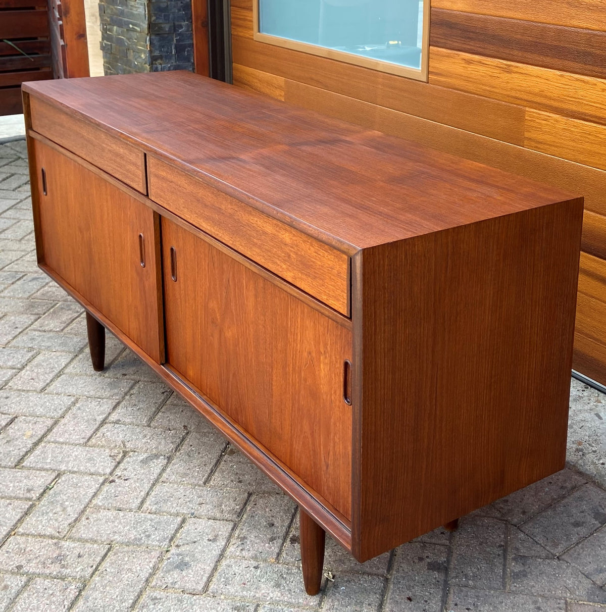 REFINISHED Mid Century Modern Teak Sideboard by Punch Design 60
