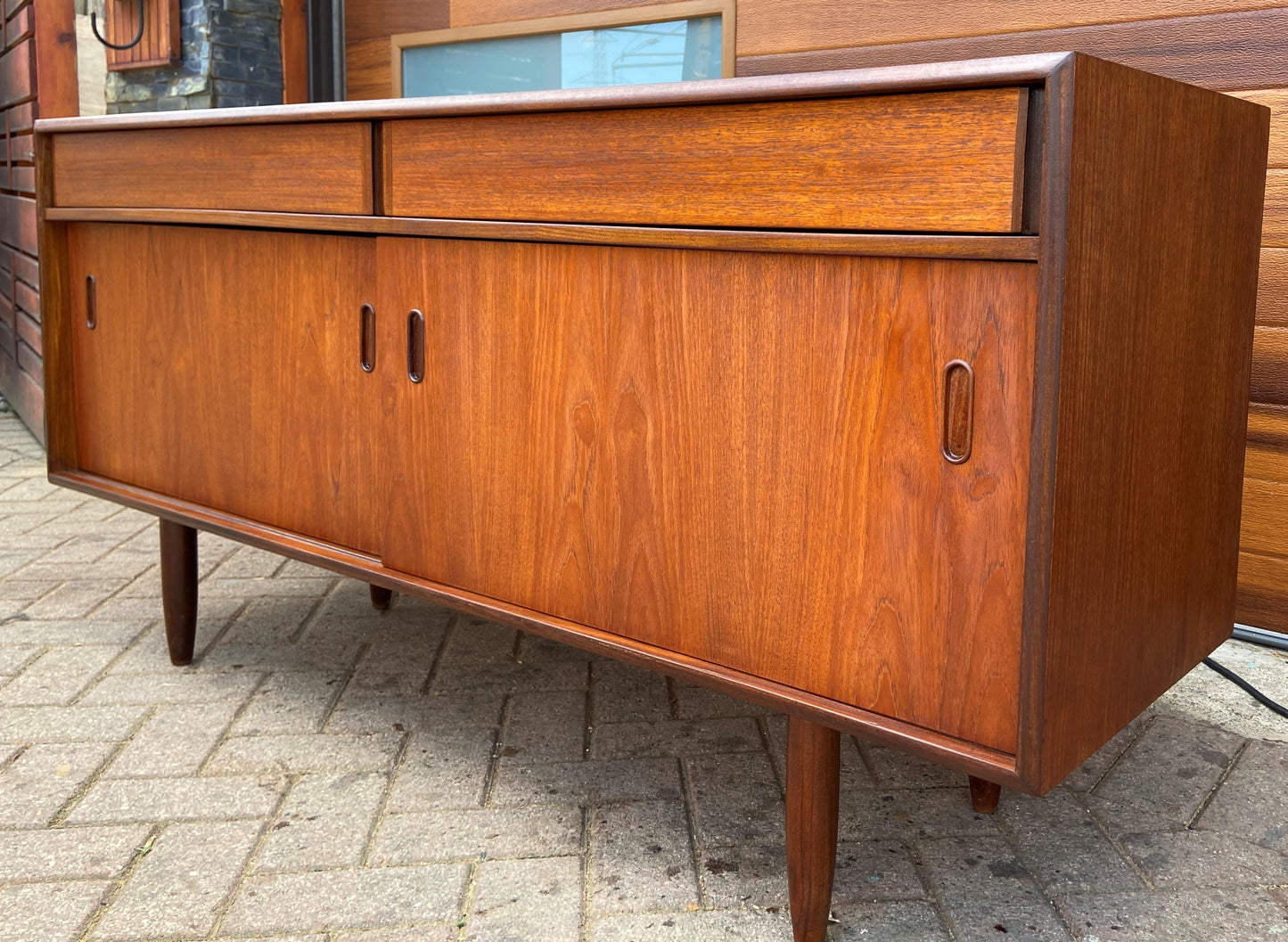 REFINISHED Mid Century Modern Teak Sideboard by Punch Design 60"