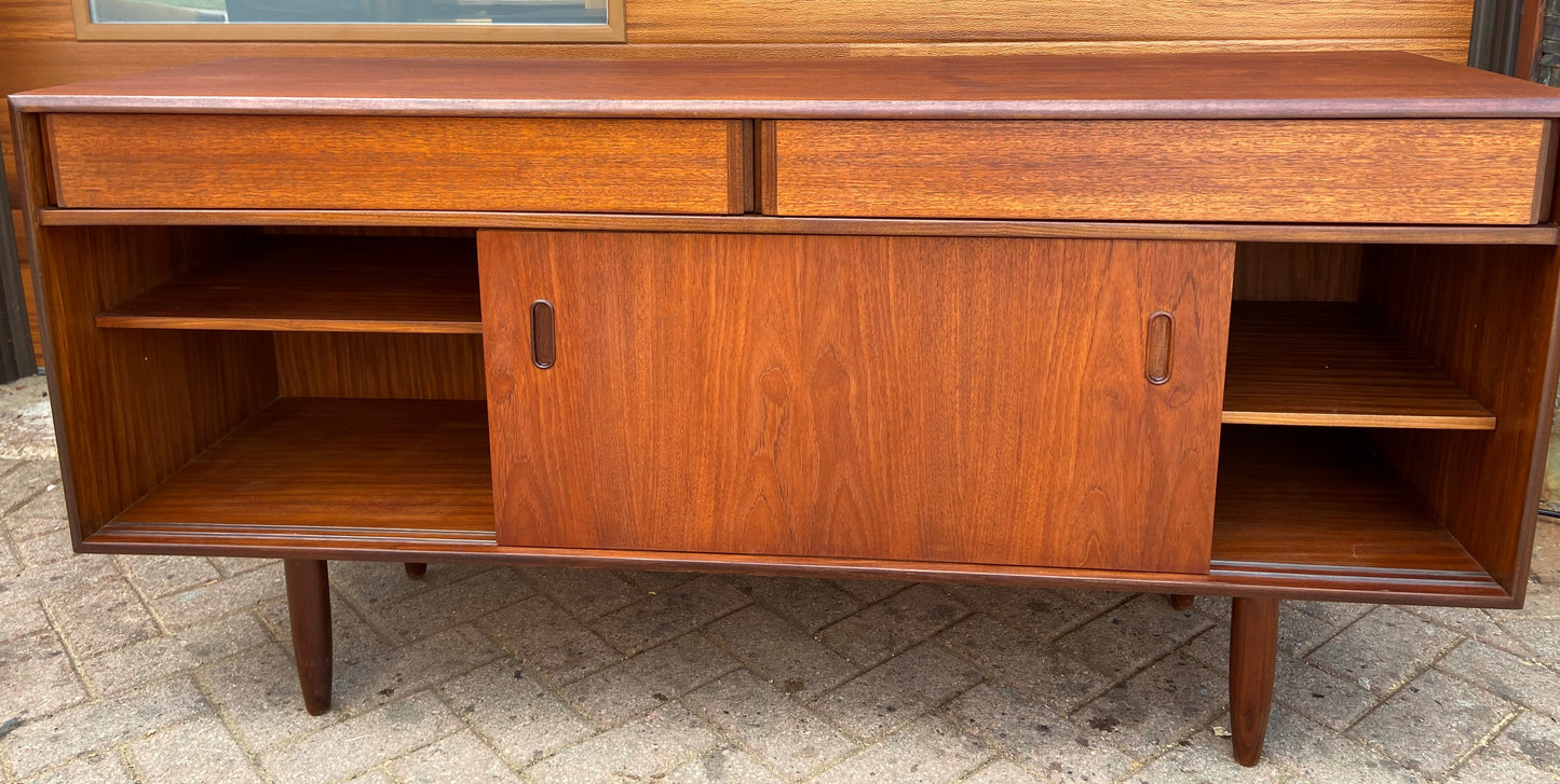 REFINISHED Mid Century Modern Teak Sideboard by Punch Design 60"