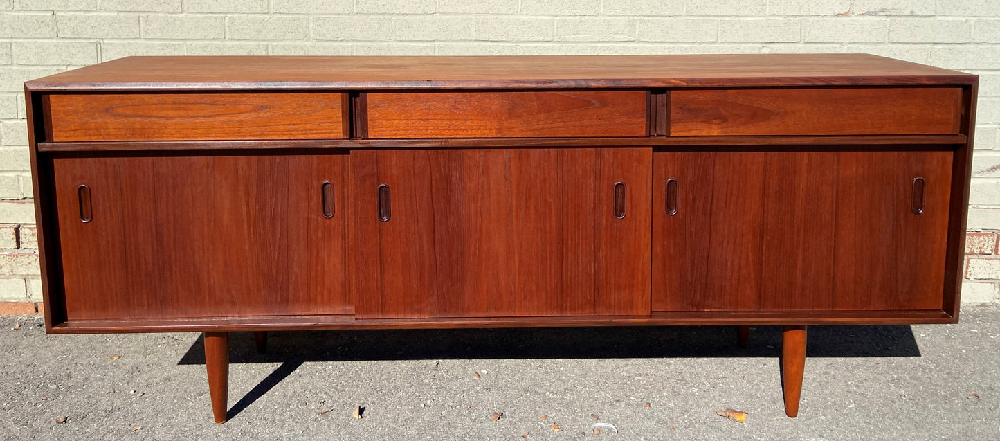 REFINISHED Mid Century Modern Teak Sideboard by Punch 72"