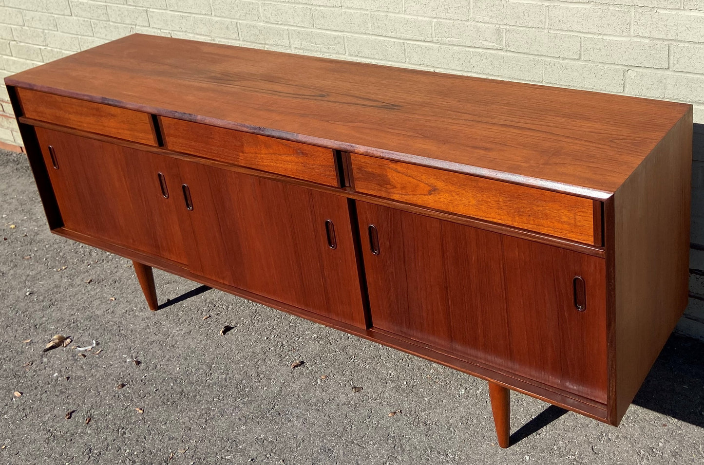 REFINISHED Mid Century Modern Teak Sideboard by Punch 72"