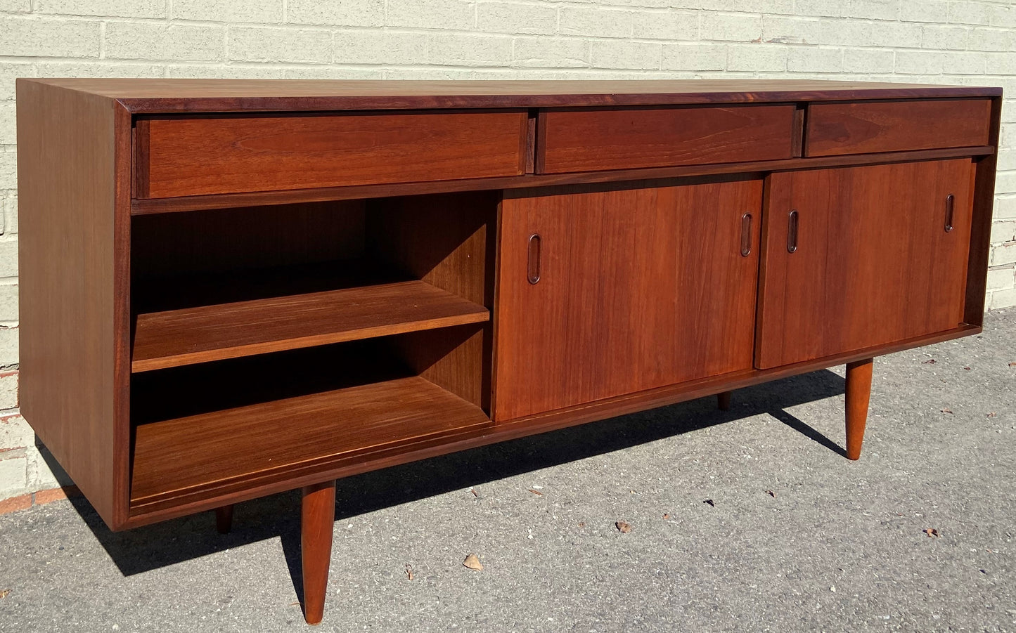 REFINISHED Mid Century Modern Teak Sideboard by Punch 72"