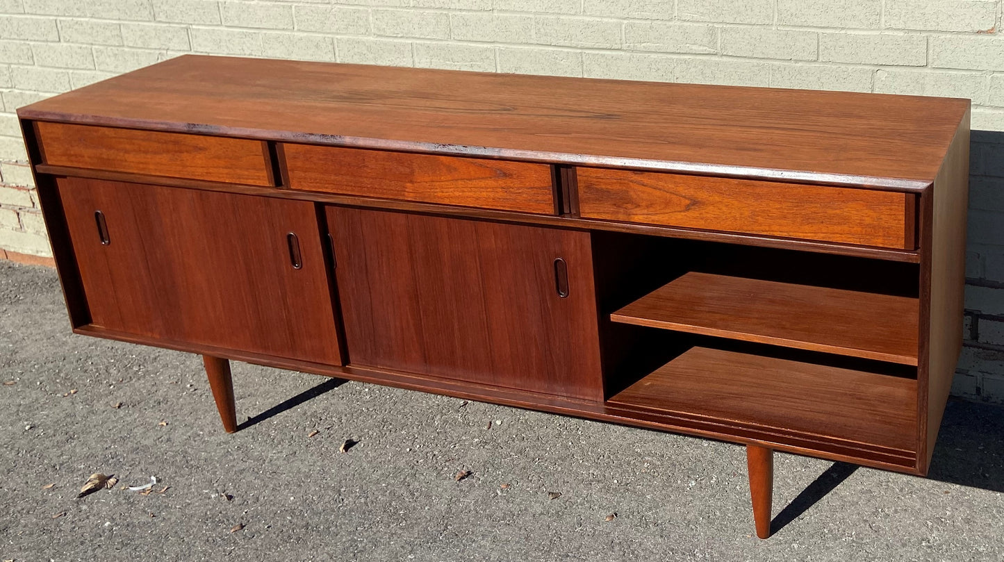 REFINISHED Mid Century Modern Teak Sideboard by Punch 72"