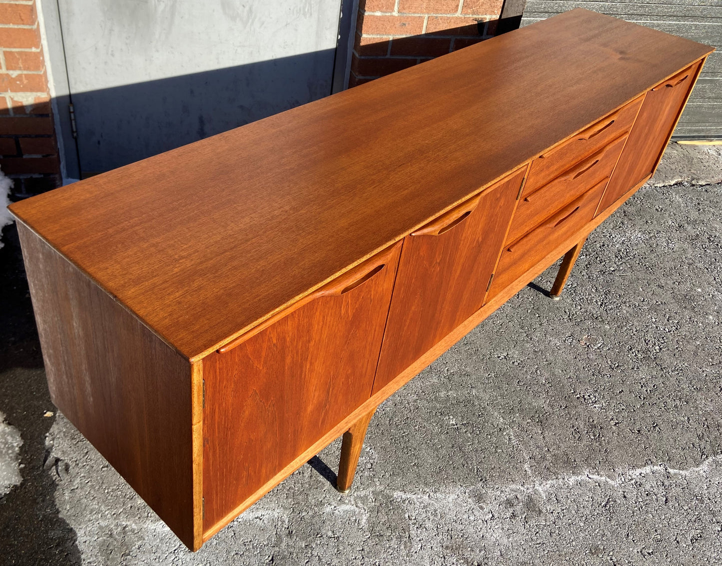 REFINISHED Mid Century Modern Sideboard by T.Robertson for McIntosh 78", Perfect