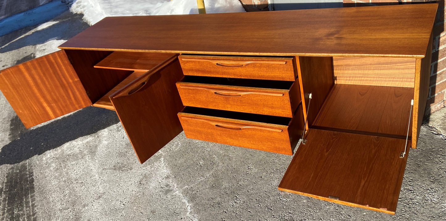 REFINISHED Mid Century Modern Sideboard by T.Robertson for McIntosh 78", Perfect