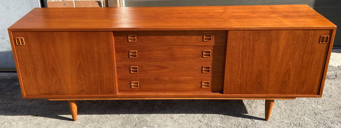 REFINISHED MCM Teak Sideboard Credenza 77" Perfect