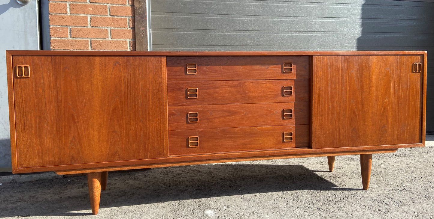 REFINISHED MCM Teak Sideboard Credenza 77" Perfect