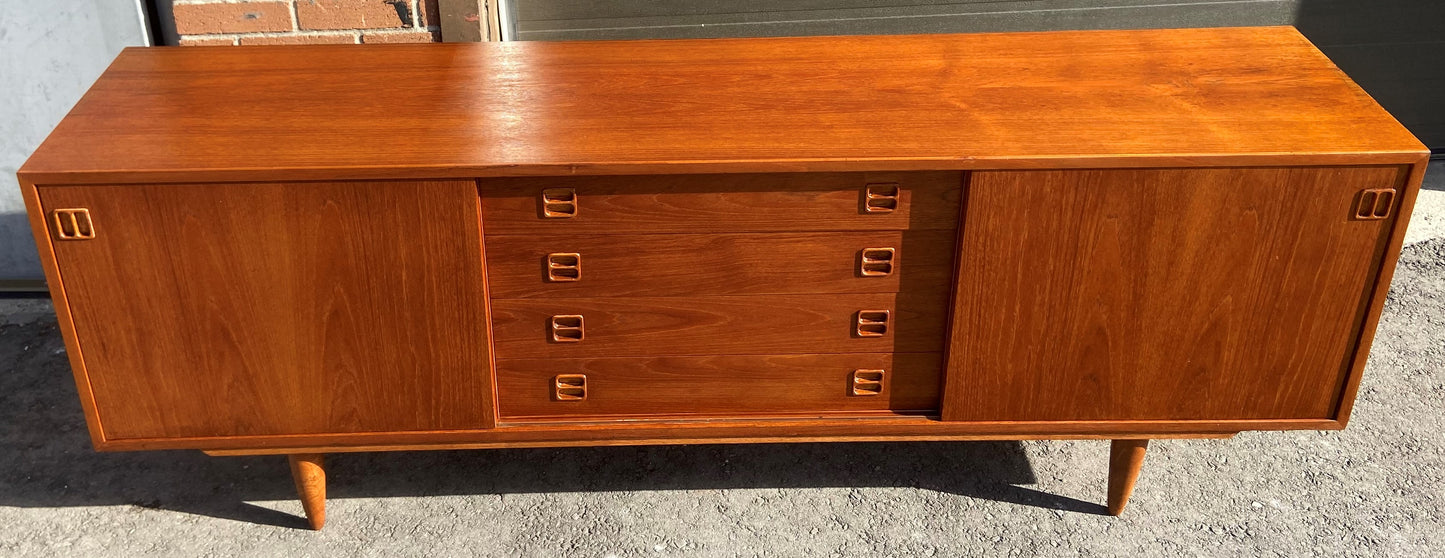 REFINISHED MCM Teak Sideboard Credenza 77" Perfect