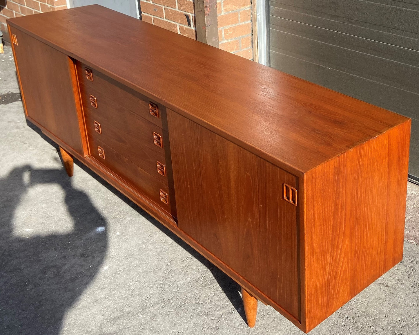 REFINISHED MCM Teak Sideboard Credenza 77" Perfect