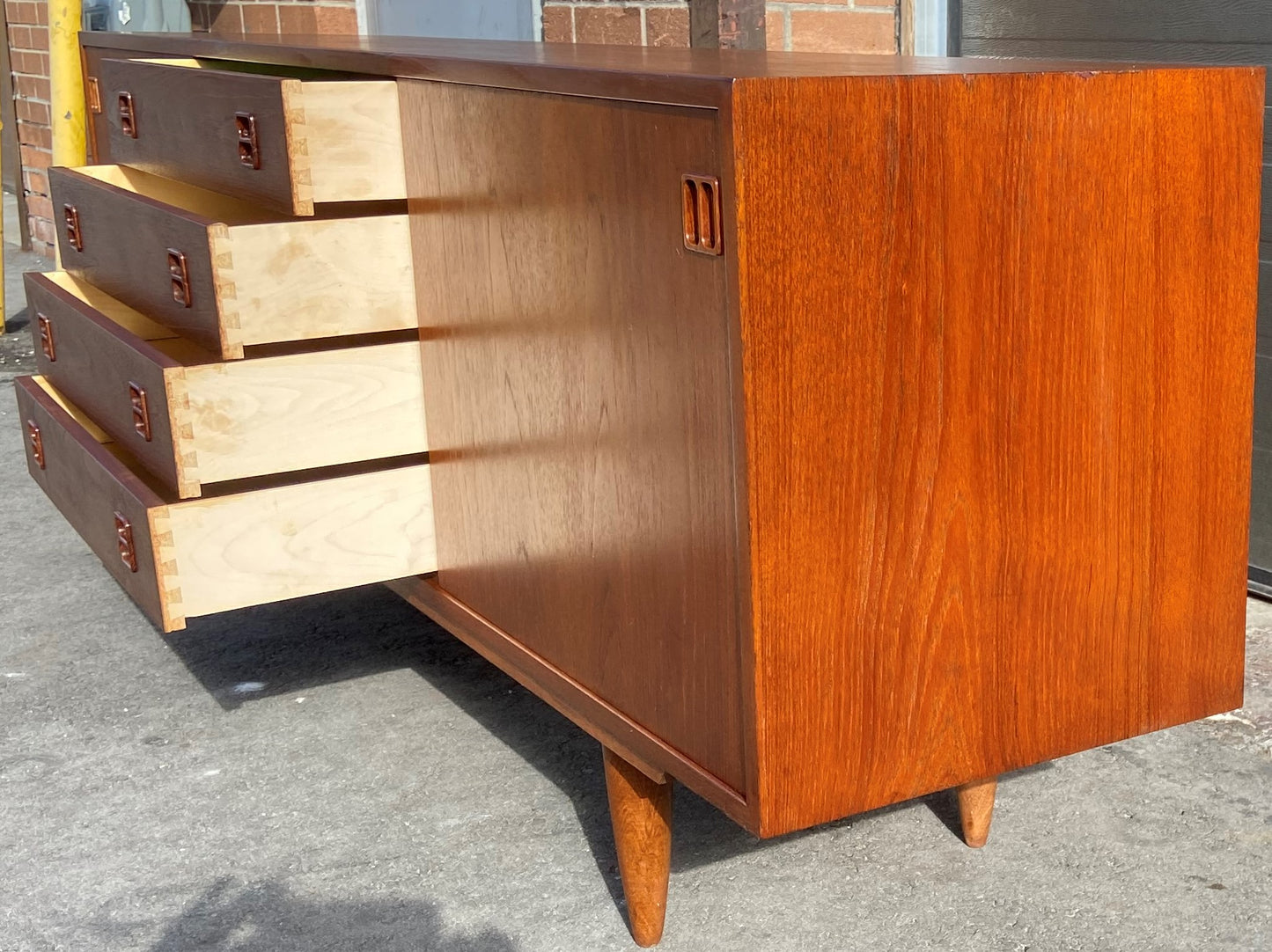 REFINISHED MCM Teak Sideboard Credenza 77" Perfect