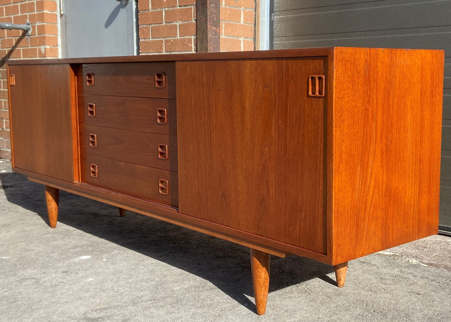 REFINISHED MCM Teak Sideboard Credenza 77" Perfect