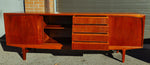 REFINISHED Danish Mid Century Modern Teak Sideboard 7 ft 10
