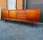 REFINISHED Danish Mid Century Modern Teak Sideboard 7 ft 4