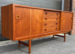 REFINISHED Danish Mid Century Modern Teak Sideboard Narrow, 6 ft 2