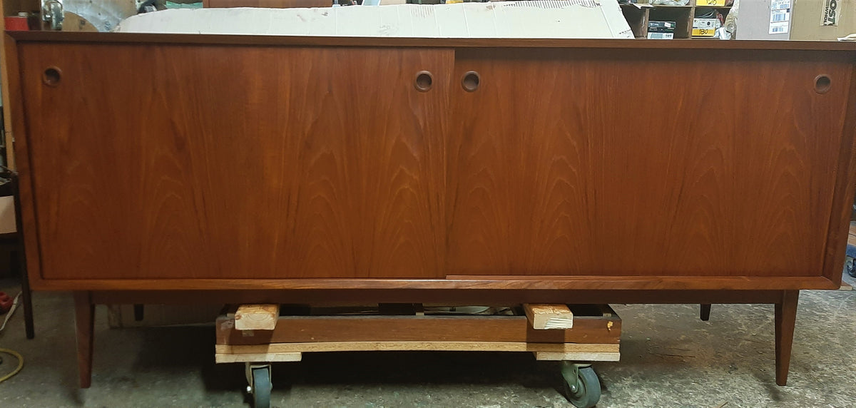 REFINISHED Danish MCM Teak Sideboard Credenza 6 ft, PERFECT
