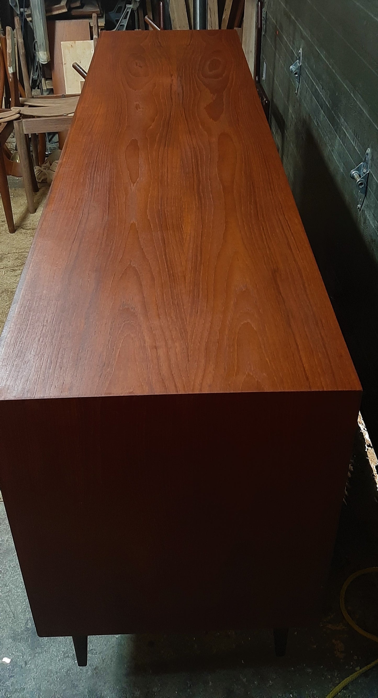 REFINISHED Danish MCM Teak Sideboard Credenza 6 ft, PERFECT