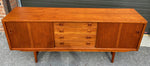REFINISHED Danish Mid Century Modern Teak Sideboard Narrow, 6 ft 9