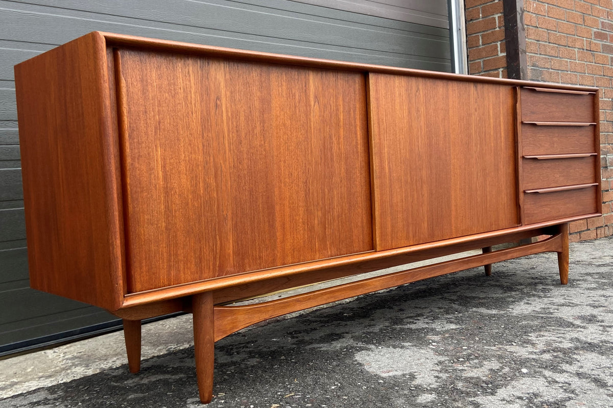 REFINISHED Danish Mid Century Modern Teak Sideboard 82