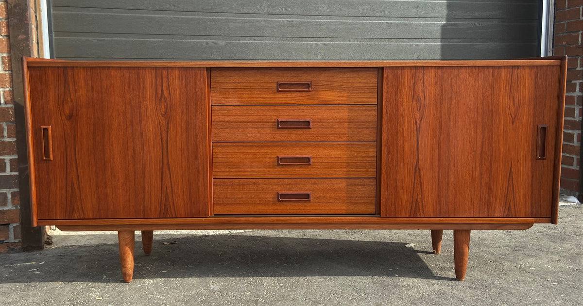REFINISHED Danish MCM Teak Sideboard Credenza 71