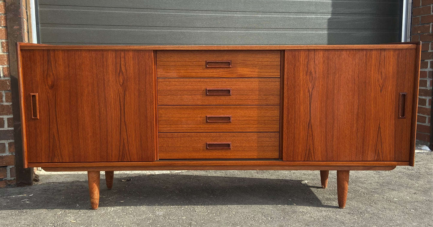 REFINISHED Danish MCM Teak Sideboard Credenza 71", Perfect