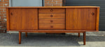 REFINISHED Mid Century Modern Teak Sideboard Credenza 6 ft 1